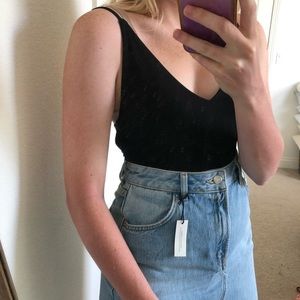 H&M black open back bodysuit